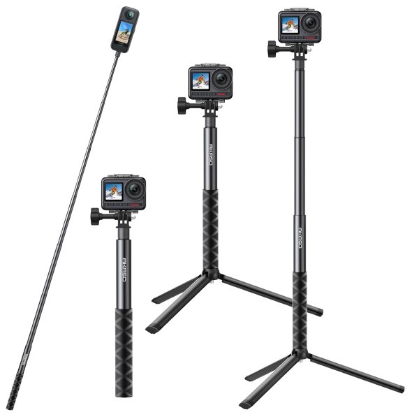 Akaso 120 cm Uzatılabilir Selfie Çubuğu ve Tripod Standı Aksiyon Kamera Aksesuarı