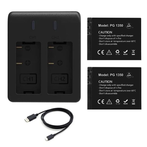 Akaso Brave 7 LE Aksiyon Kamera Bataryası 2 Batarya + 2'li Şarj Adaptörü