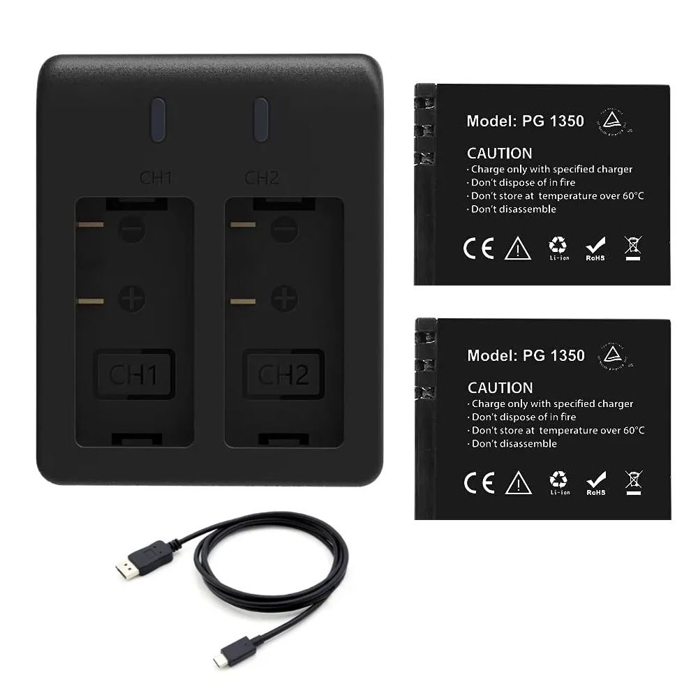 Akaso Brave 7 LE Aksiyon Kamera Bataryası 2 Batarya + 2'li Şarj Adaptörü