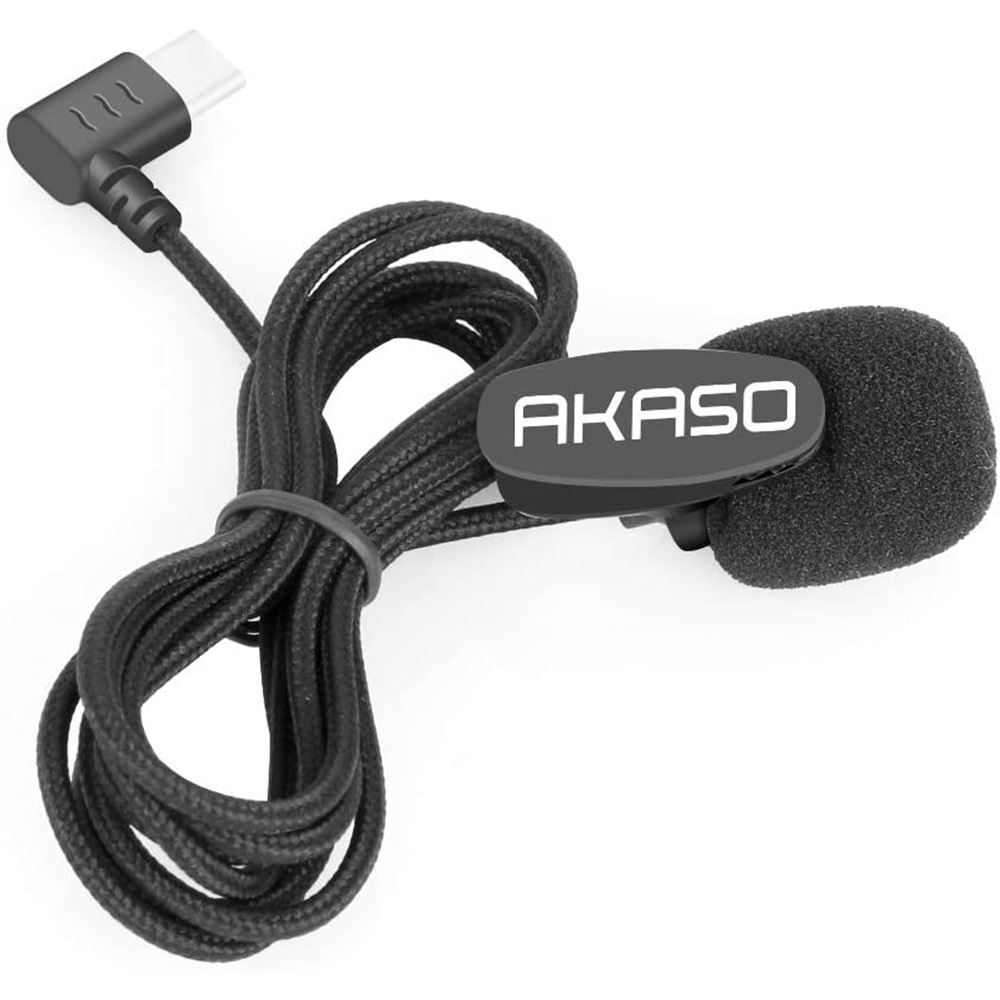 Akaso Kameralar ile Uyumlu Type-C Girişli Aksiyon Kamera Mikrofonu-SYZ0086-BK1